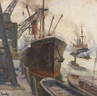 Edward Cucuel - Im Hamburger Hafen \