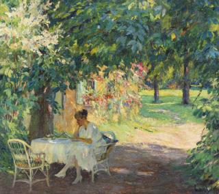 Edward Cucuel - Sommer im Garten der Künstlervilla am Starnberger See