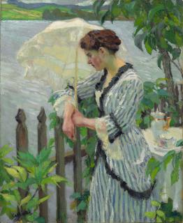 Edward Cucuel - Woman with a Parasol
