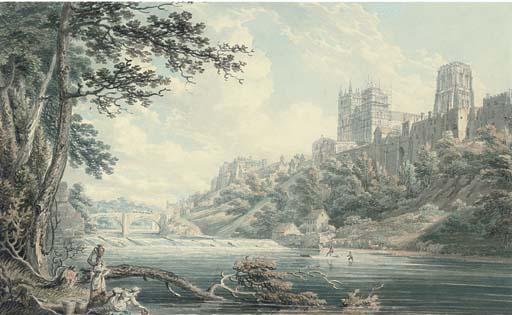 Edward Dayes - Durham Cathedral From The Weir Below Elvet Bridge, Durham