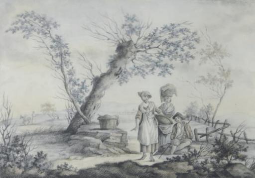 Edward Dayes - Figures in pastoral setting