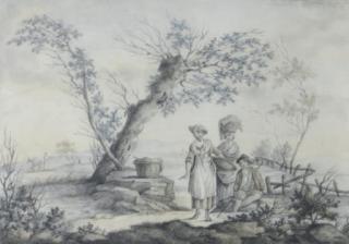 Edward Dayes - Figures in pastoral setting