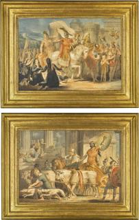 Edward Dayes - Lycurgus Entering Athens; Theseus\'S Approach To Athens