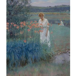 Edward Dufner - Among The Lilies