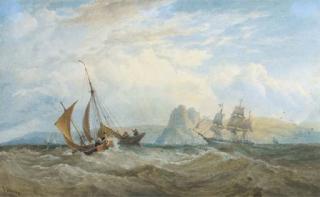 Edward Duncan, R.W.S. - A Merchantman And Local Craft Off The South Wales\' Coast
