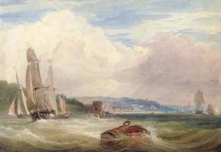 Edward Duncan, R.W.S. - Off Cowes, Isle of Wight