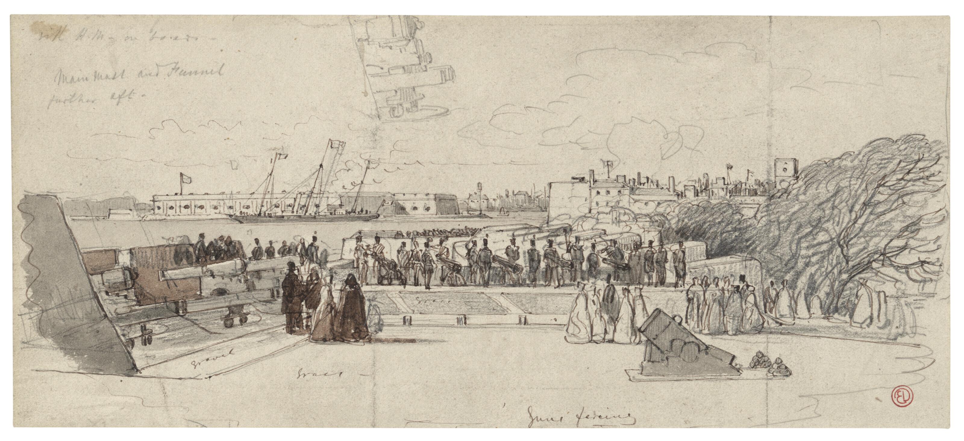 Edward Duncan, R.W.S. - The Royal Yacht \'Fairy\' in Portsmouth Harbour