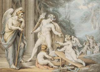 Edward Francis Burney - Apollo in Vulcan\'s forge