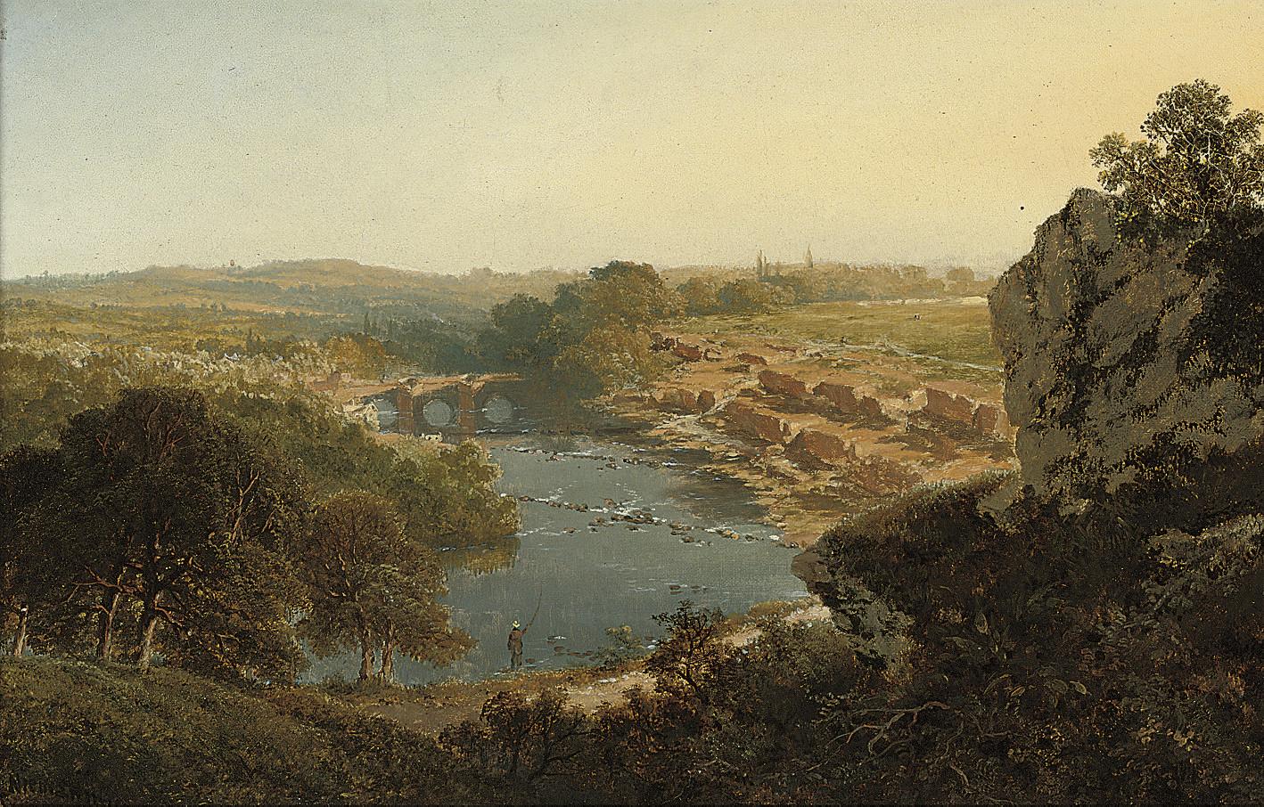 Edward H. Niemann - An angler in an extensive river landscape