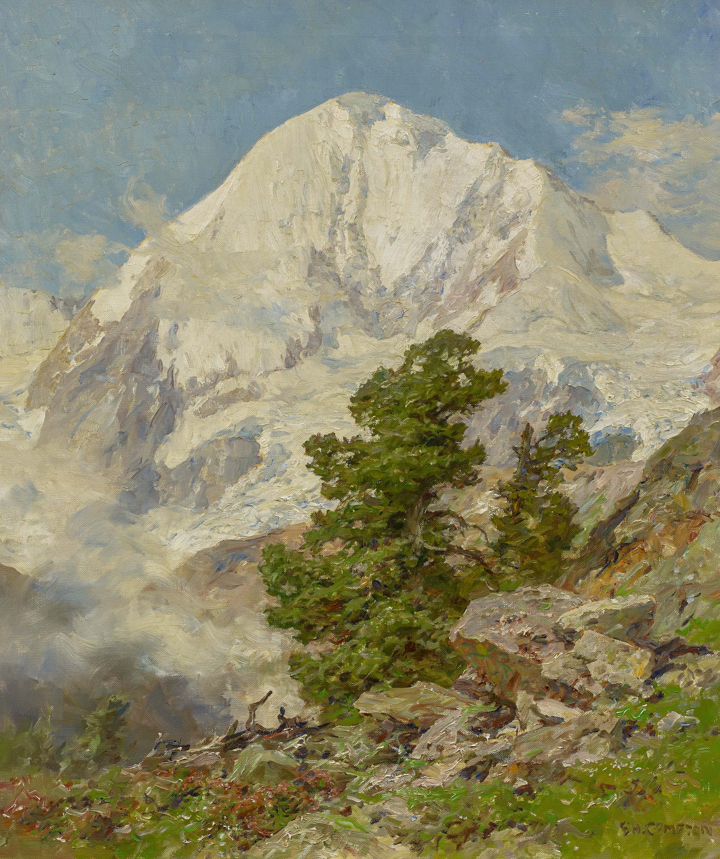 Edward Harrison Compton - Blick auf die verschneite Königsspitze
