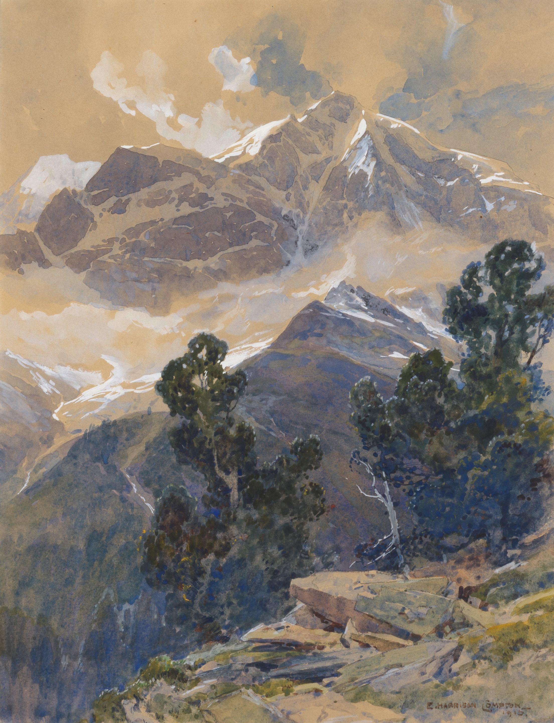 Edward Harrison Compton - Der Ortler aus dem Zeital