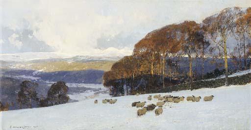 Edward Harrison Compton - Sheep in a winter landscape