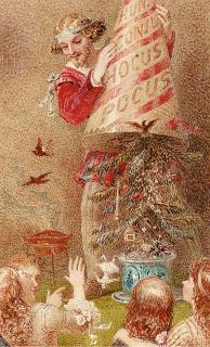 Edward Henry Corbould - A magician conjuring up a Christmas tree