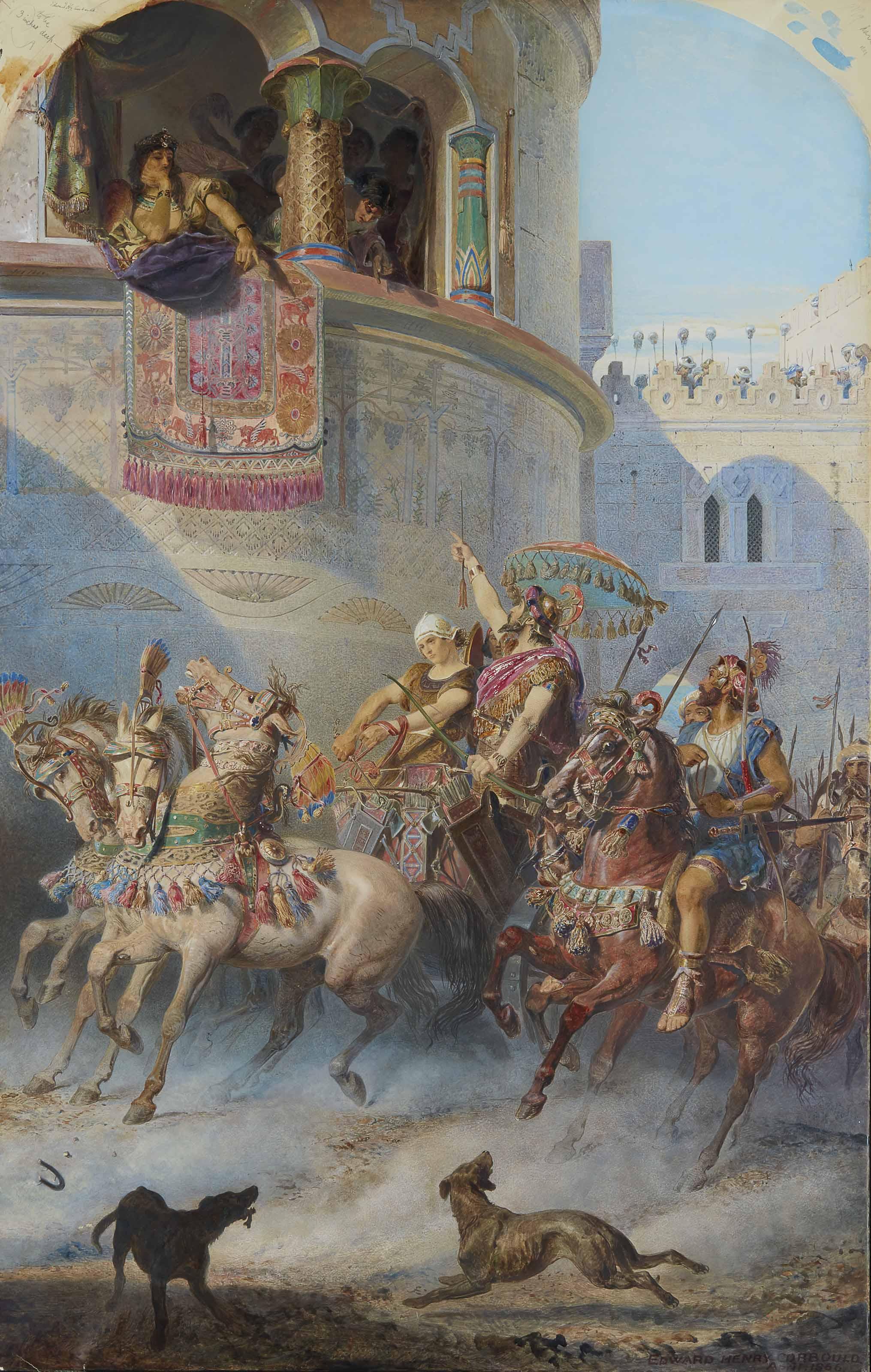 Edward Henry Corbould - L\'entrée de Jéhu à Jezraël