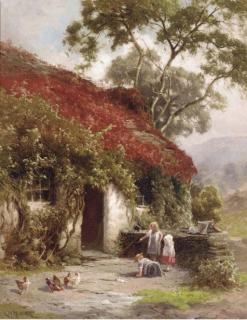 Edward Henry Holder - A game outside the cottage