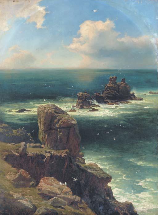 Edward Henry Holder - A thunderstorm passing over Lands End