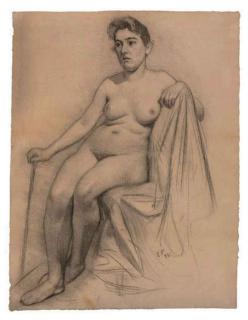 Edward Henry Potthast - A seated female nude