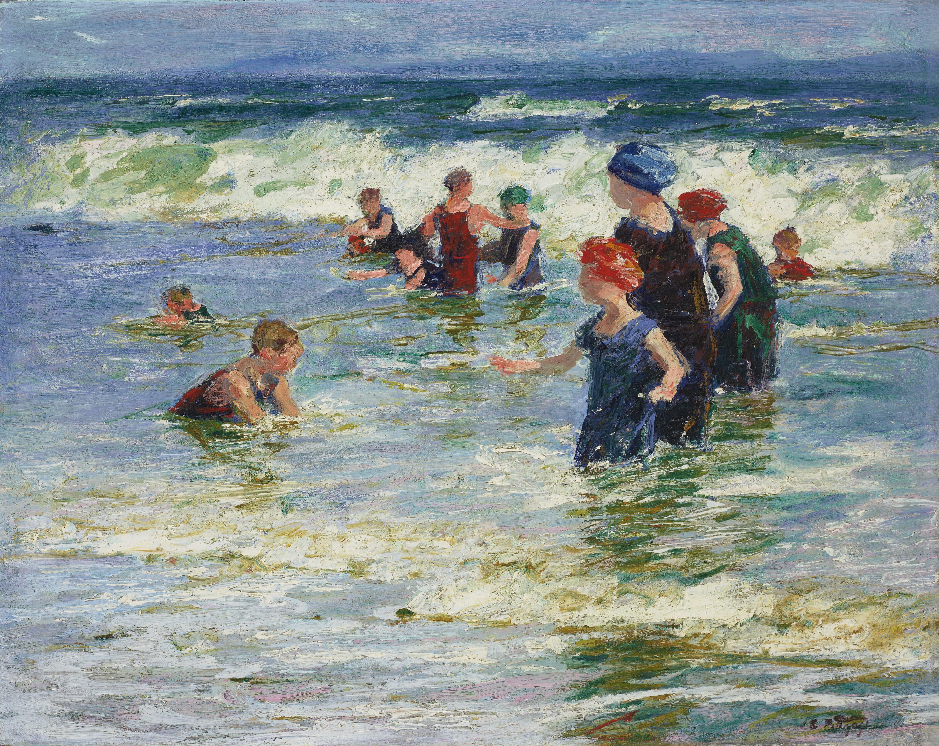 Edward Henry Potthast - Beach Scene