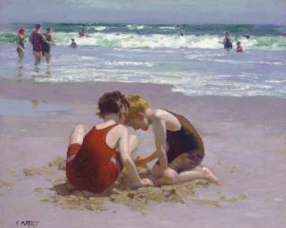 Edward Henry Potthast - Beach Scene