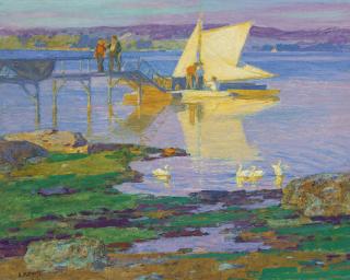 Edward Henry Potthast - Boat At Dock