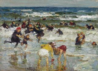 Edward Henry Potthast - Playing In The Surf