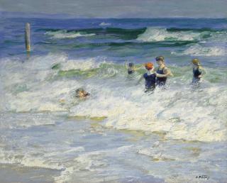 Edward Henry Potthast - Playing In The Surf