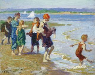 Edward Henry Potthast - The Bathing Beach