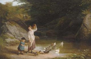 Edward Holmes, R.B.A. - Chasing the ducks