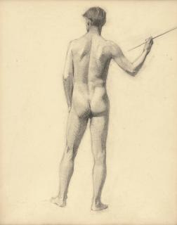 Edward Hopper - Back View of a Nude Male Model