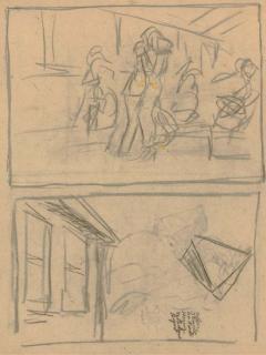 Edward Hopper - Figure And House Sketch