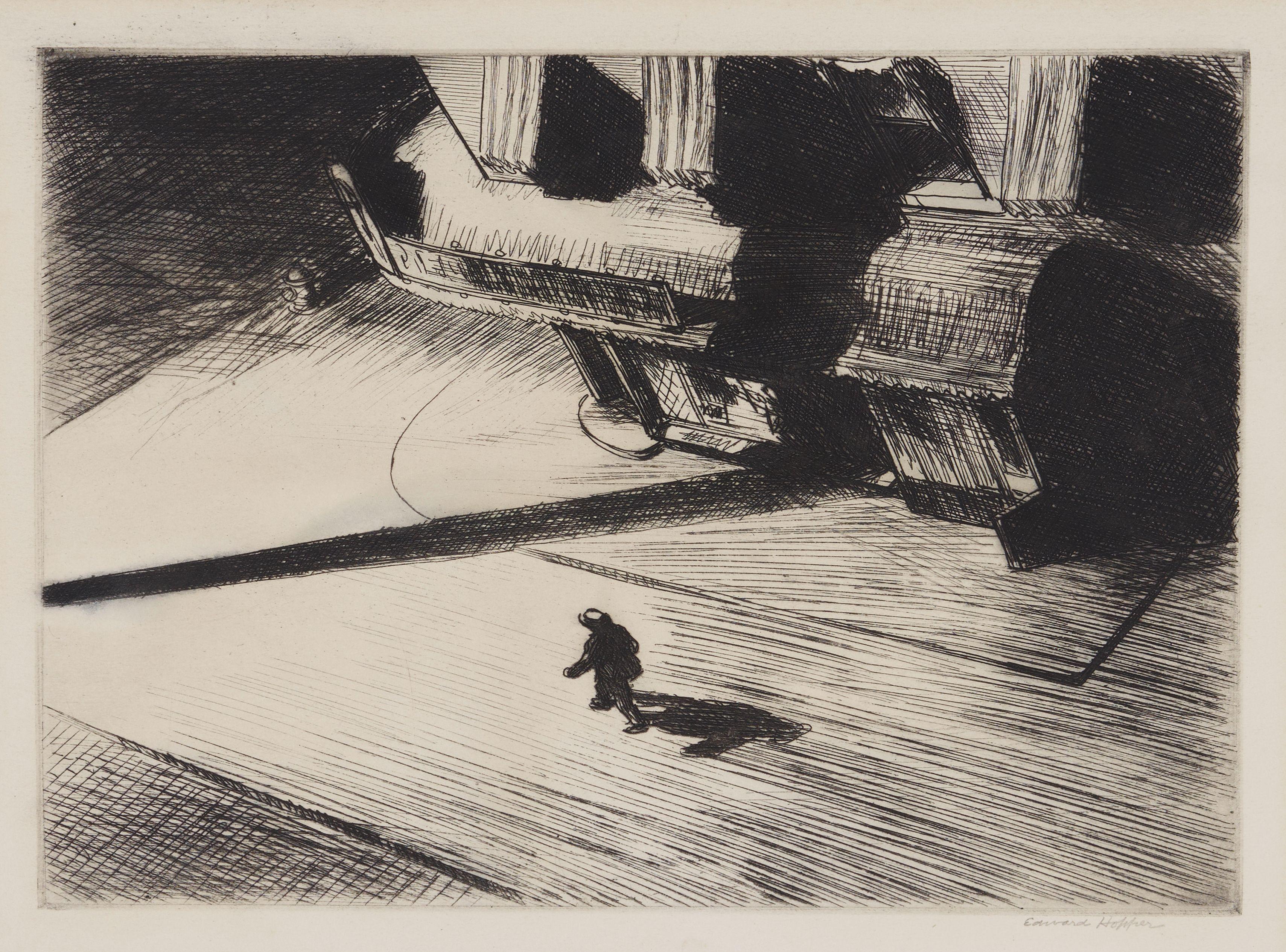 Edward Hopper - Night Shadows, from Six American Etchings (Series I)