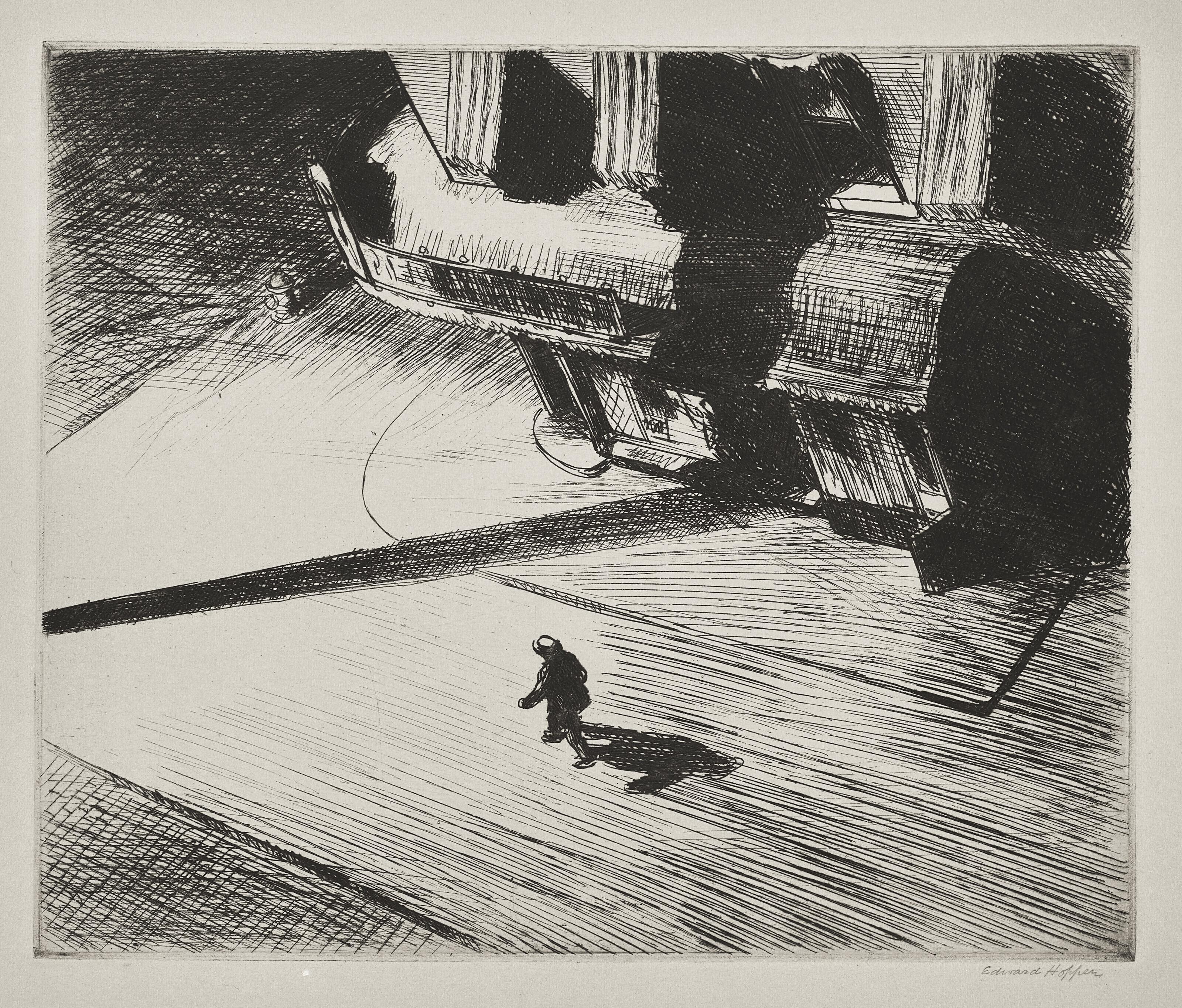 Edward Hopper - Night Shadows, from Six American Etchings (Series I)