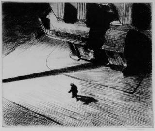 Edward Hopper - Night Shadows, from The New Republic Portfolio (Zigrosser 22; Levin 82)