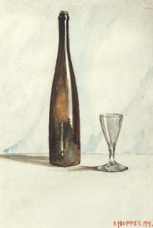 Edward Hopper - Still Life With Wine Bottle And Glass