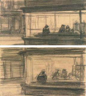 Edward Hopper - Studies for Nighthawks: A Pair of Drawings