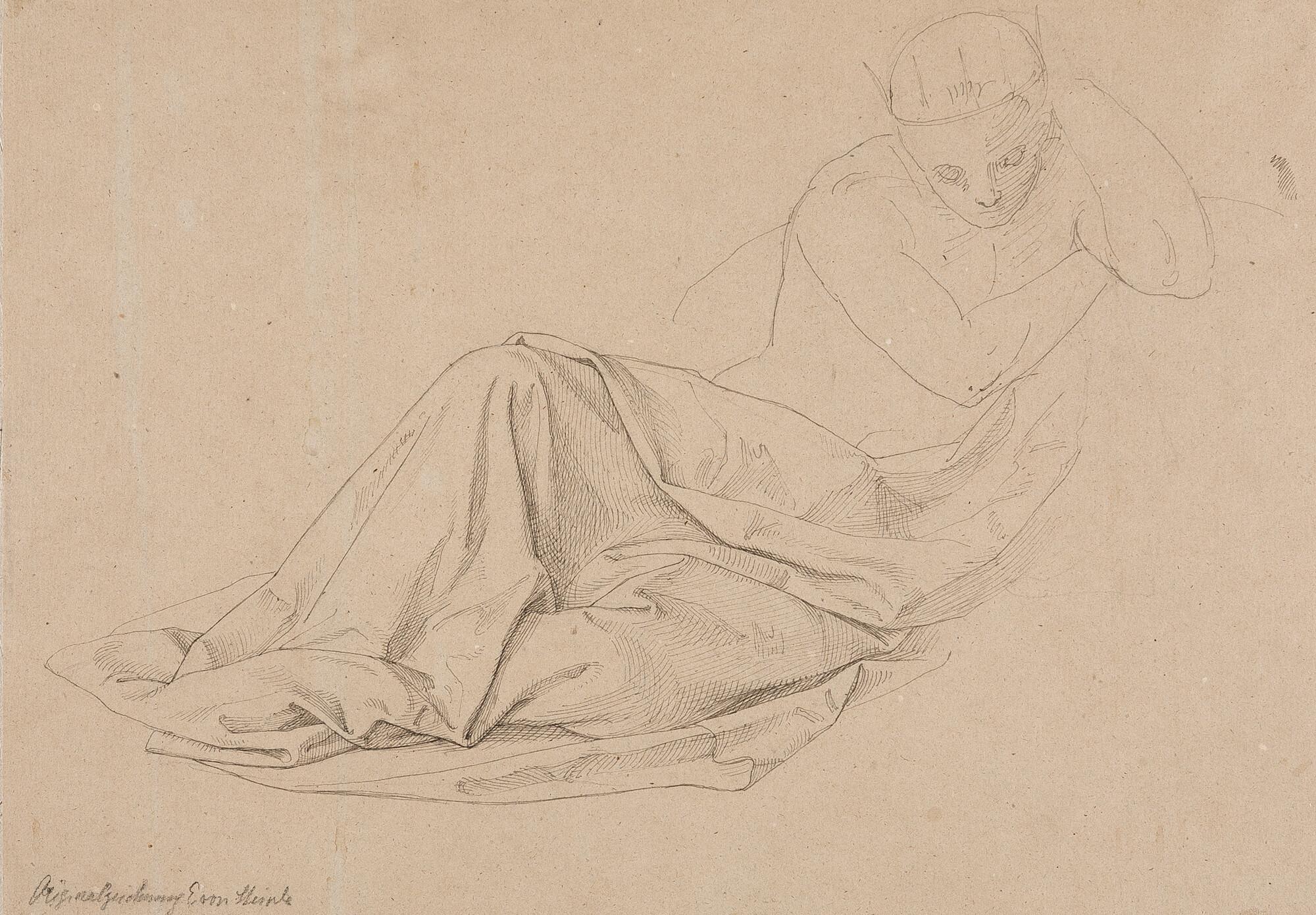 Edward Jakob von Steinle - 3 Bll.: Gewand- und Haltungsstudien.