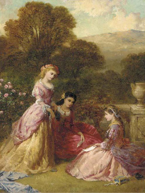Edward John Cobbett, R.B.A. - Sweet Hearts we shall be rich ere we depart If Fairings come thus plentifully in. A lady wall\'d about with diamonds!- Look you what I have from the loving King.