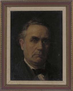 Edward John Gregory, R.A., R.I. - Portrait of a gentleman, bust-length, in black coat and bow-tie