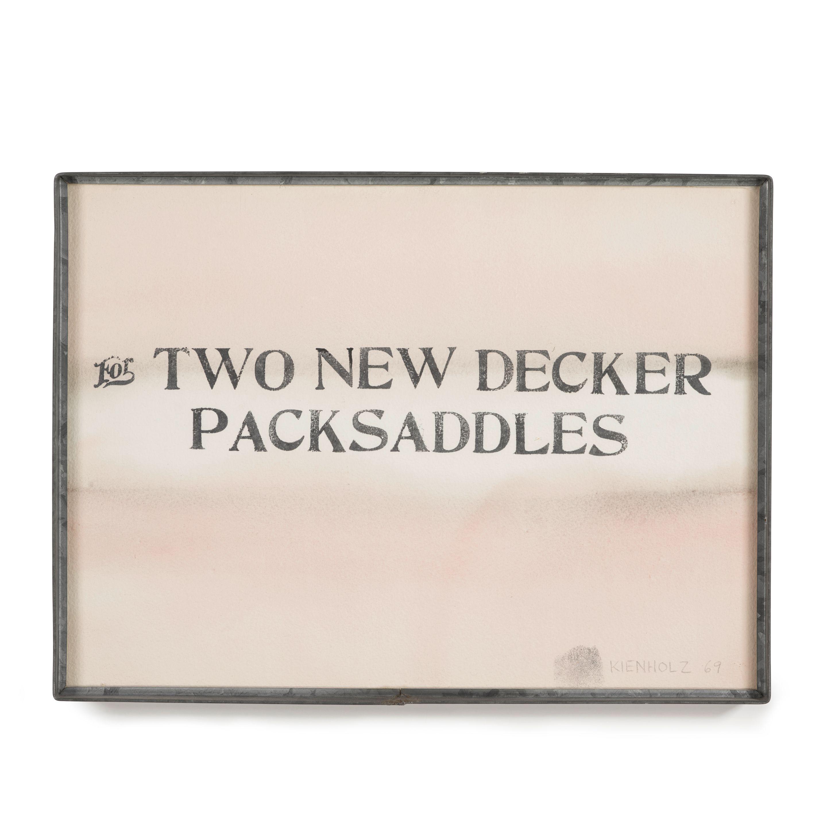 Edward Kienholz - For Two New Decker Packsaddles, 1969