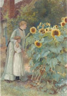 Edward Killingworth Johnson, R.W.S - Watching The Butterflies