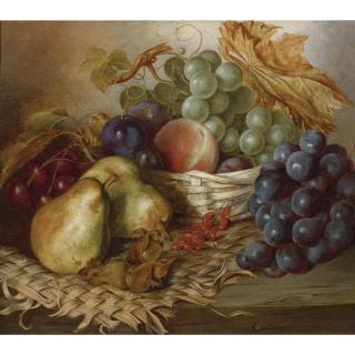 Edward Ladell - Still Life With Fruit And Basket