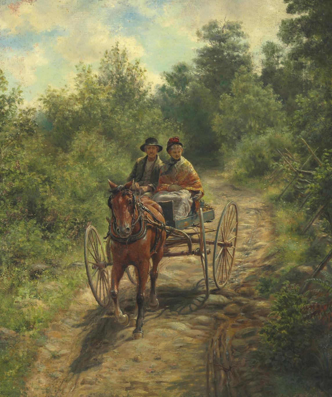 Edward Lamson Henry - Couple On A Horse And Buggy