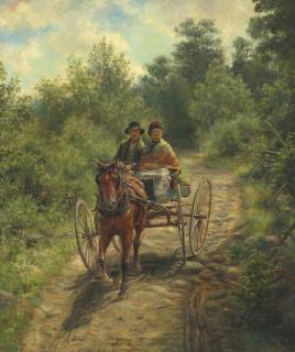 Edward Lamson Henry - Couple On A Horse And Buggy