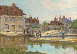 Edward Le Bas, R.A. - Lock Gates, Briare