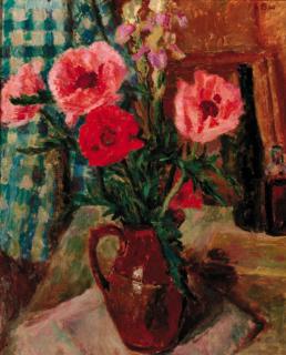 Edward Le Bas - Poppies in an earthenware Jar
