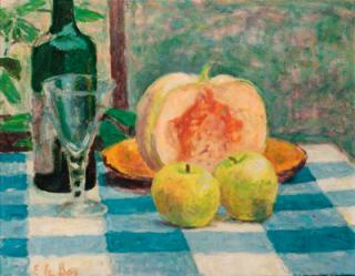 Edward Le Bas - Still Life with Apples and and Pumpkin