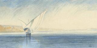 Edward Lear - A Felucca On The Nile, Near Girgeh, Egypt