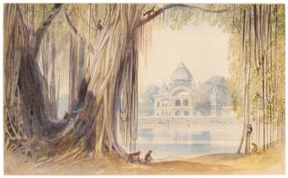 Edward Lear - A temple in India