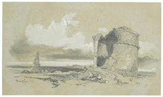 Edward Lear - An ancient tomb in the Roman campagna