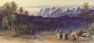 Edward Lear - An Arab Encampment in Wadi Feiran, Egypt